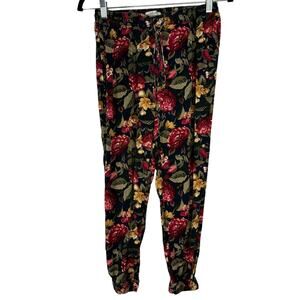 Abercrombie & Fitch Womens Floral Joggers Sweatpants Y2K Ankle Drawstring size S